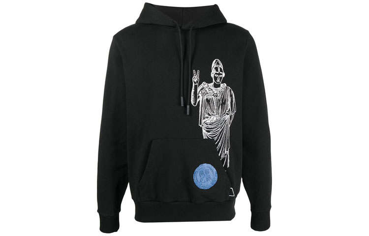 Marcelo Burlon Sweatshirts Men's Black Hooded Moderate Regular