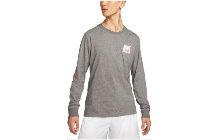 Nike Nike T Shirts Men's Gray Crew Neck Moderate Straight Fit