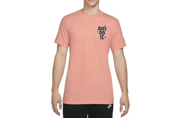 Nike Nike T Shirts Men's Pink Crew Neck Moderate Straight Fit