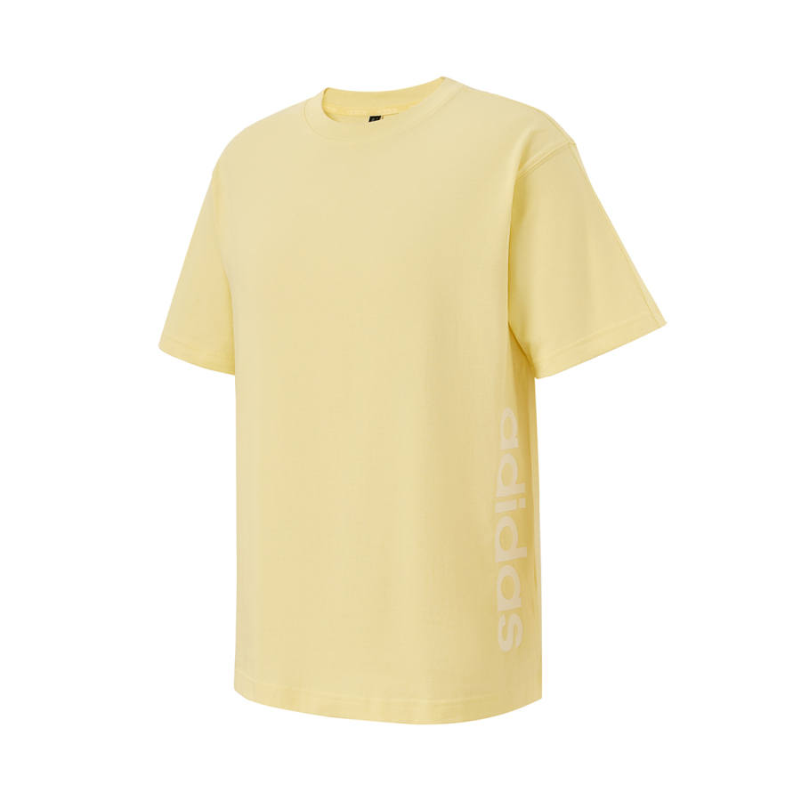 Adidas Adidas T Shirts Men's Yellow Crew Neck Moderate Straight Fit