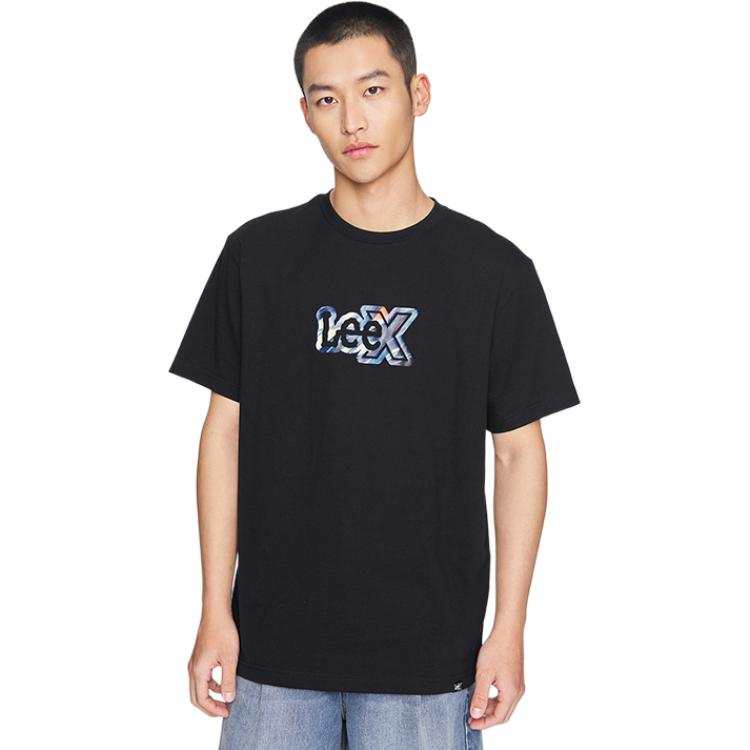 Lee Lee T Shirts Men's Black Crew Neck Moderate