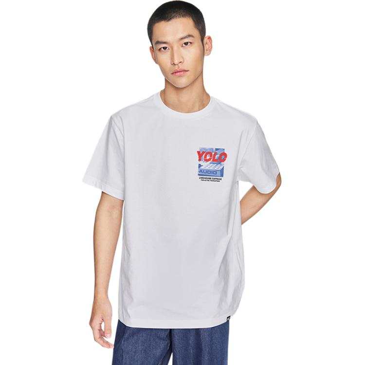 Lee Lee T Shirts Men's White Crew Neck Moderate
