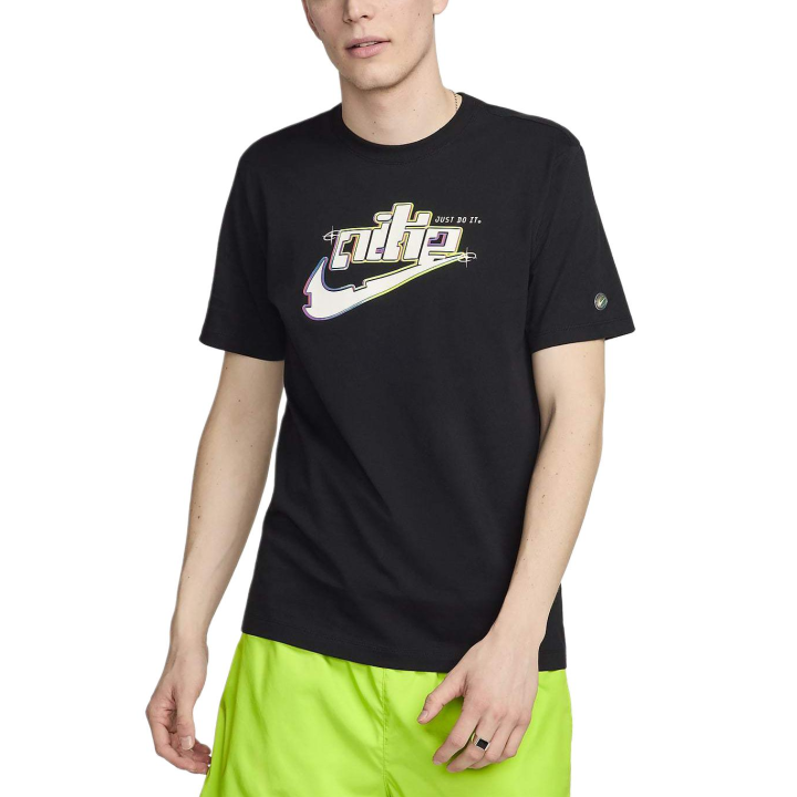 Nike Nike T Shirts Men's Black Crew Neck Moderate Straight Fit