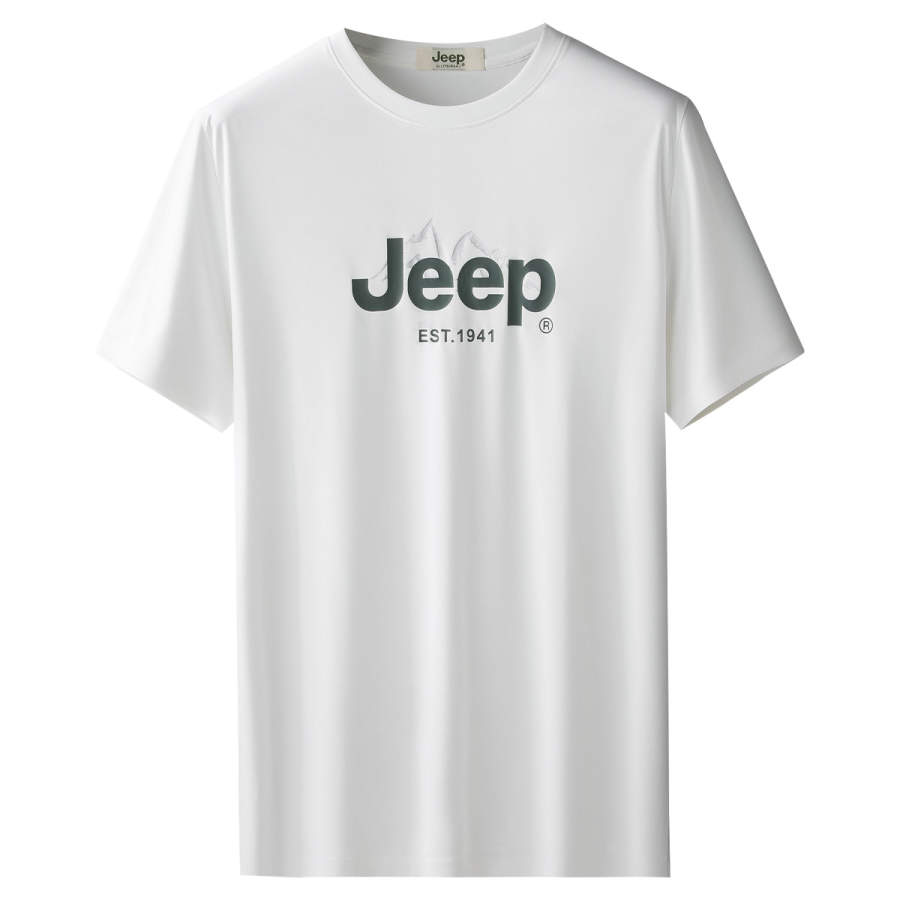 Jeep T Shirts Men's Crew Neck Thin Straight Fit