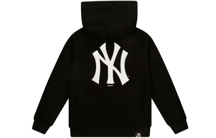 MLB New York Yankees Sweatshirts Unisex Black Hooded Moderate Cardigan
