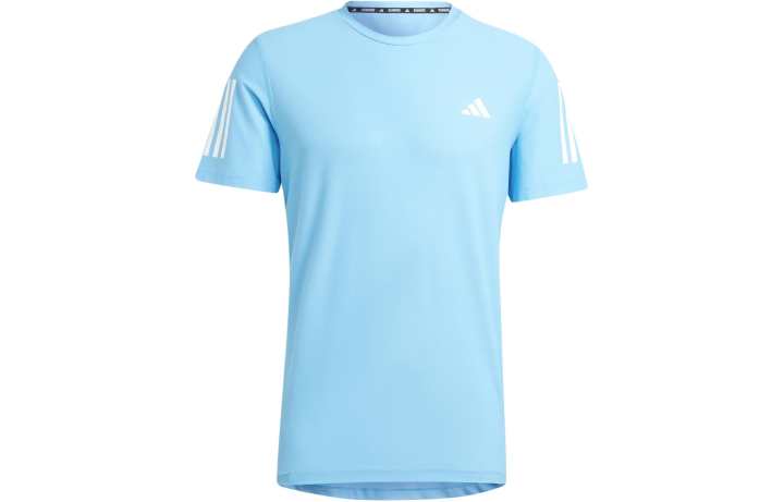 Adidas Adidas T Shirts Men's Sky Blue Crew Neck Moderate Straight Fit