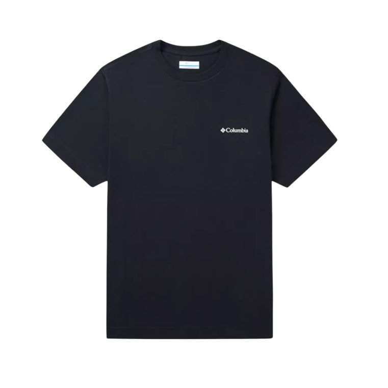 Columbia T Shirts Men's Black Crew Neck Moderate Straight Fit