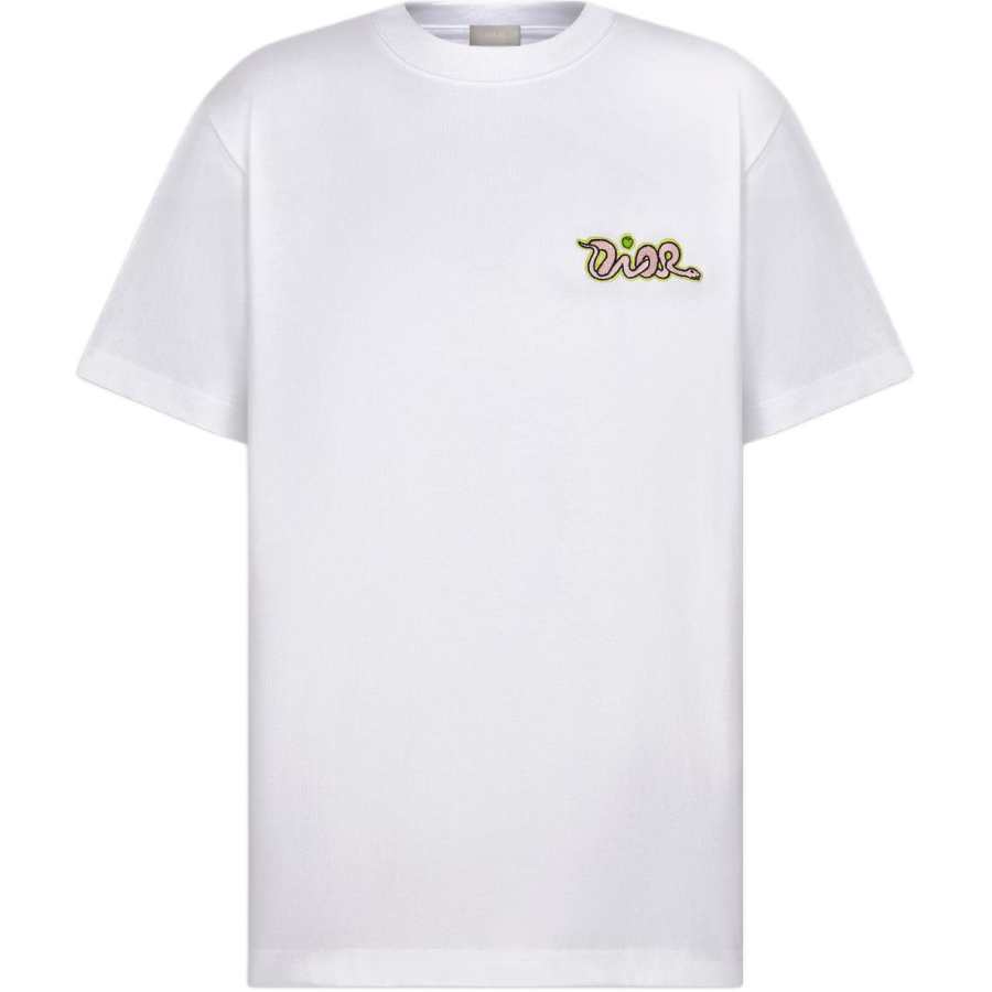 DIOR T Shirts Men's White Crew Neck Moderate