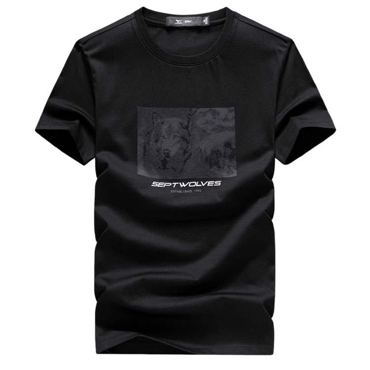 SEPTWOLVES T Shirts Men's Crew Neck Thin Straight Fit