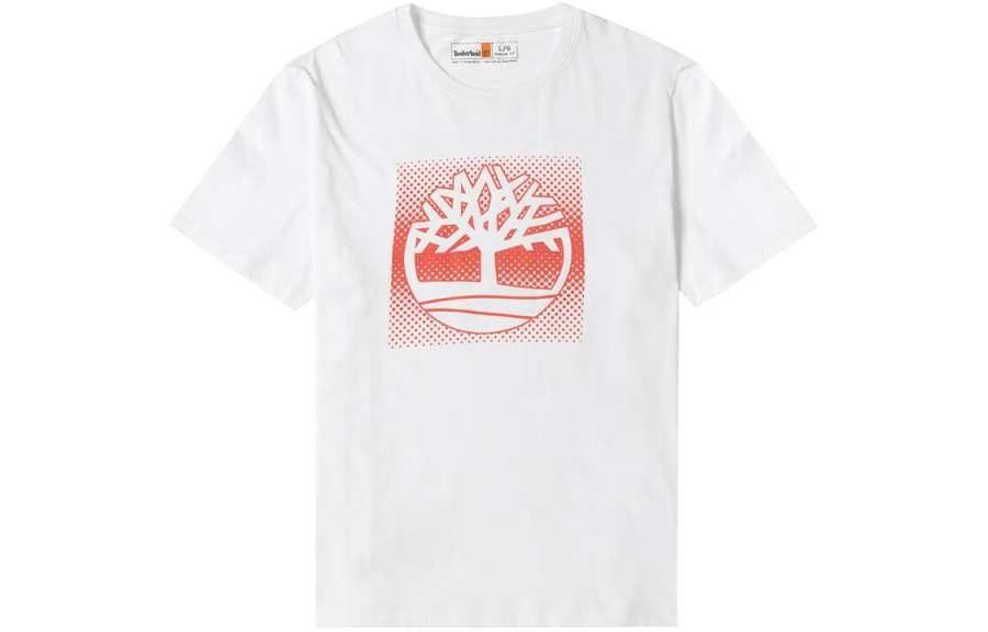 Timberland T Shirts Men's White Crew Neck Moderate