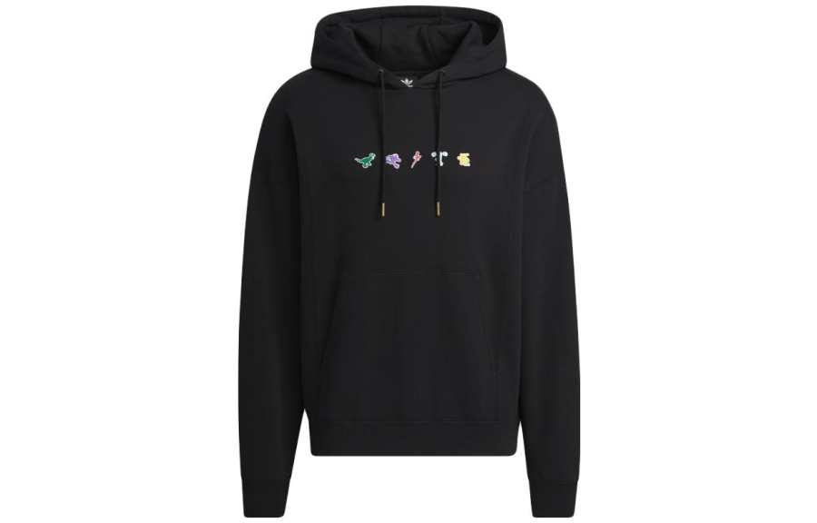 Adidas Originals Sweatshirts Unisex Black Hooded Moderate Regular