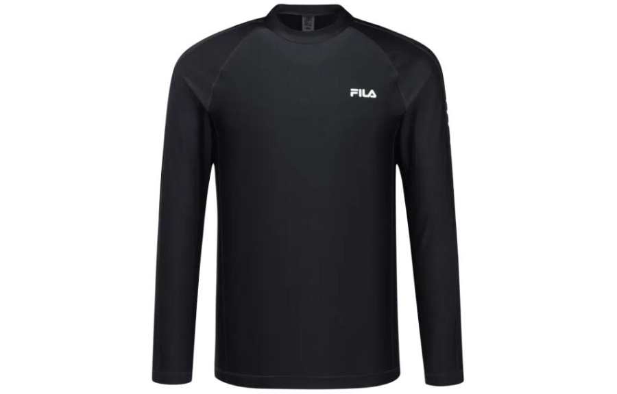FILA T Shirts Men's Black Crew Neck Moderate