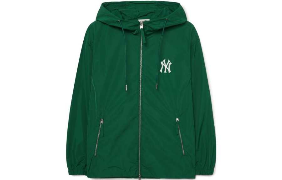 MLB Sweatshirts Unisex Green Hooded Moderate Cardigan