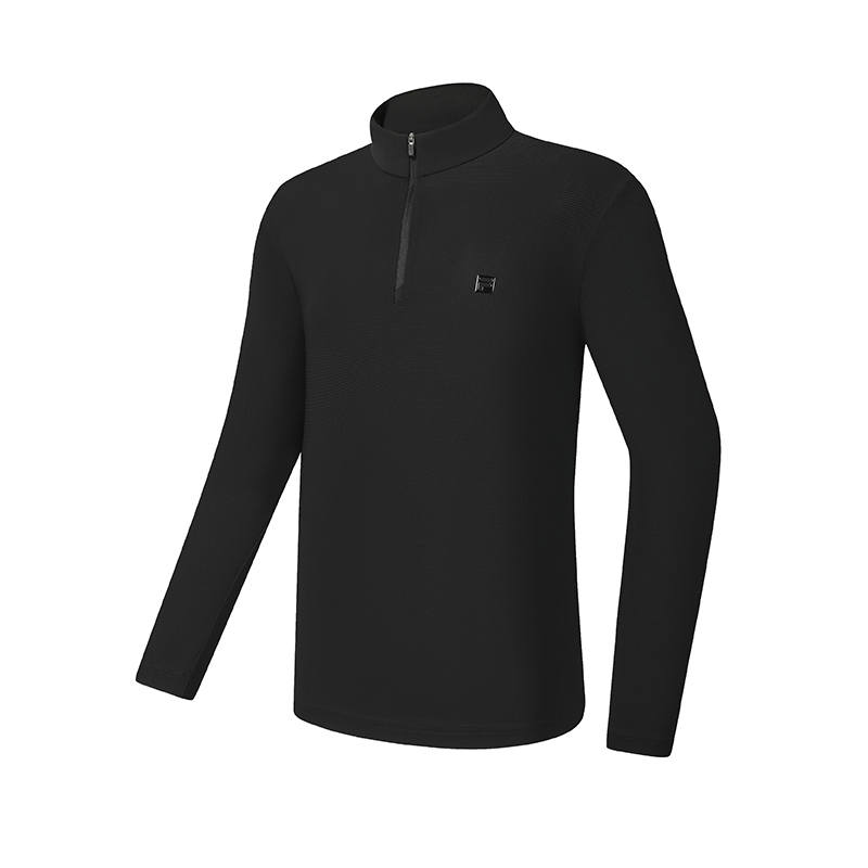 FILA T Shirts Men's Pitch Black Polo Collar Moderate Straight Fit