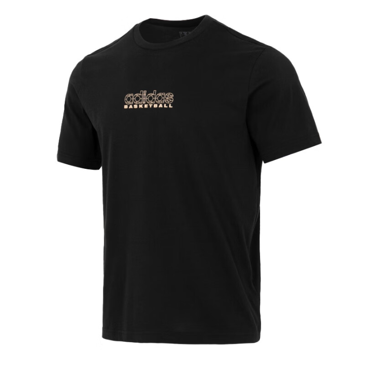 Adidas Adidas T Shirts Men's Black Crew Neck Moderate Straight Fit