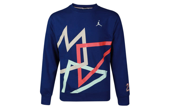 Jordan Jordan Sweatshirts Men's Shen Royal Blue Crew Neck Moderate Regular
