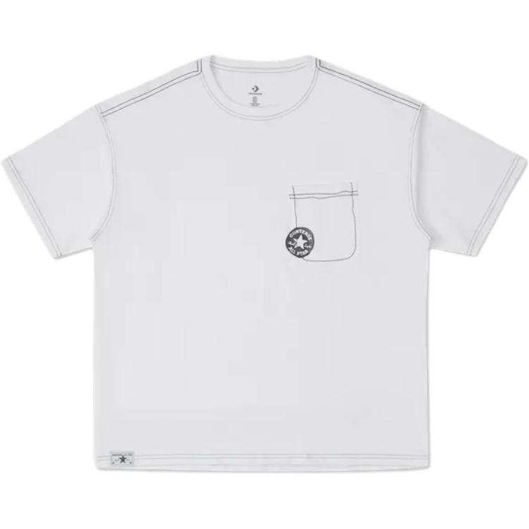 Converse Converse T Shirts Men's White Crew Neck Moderate