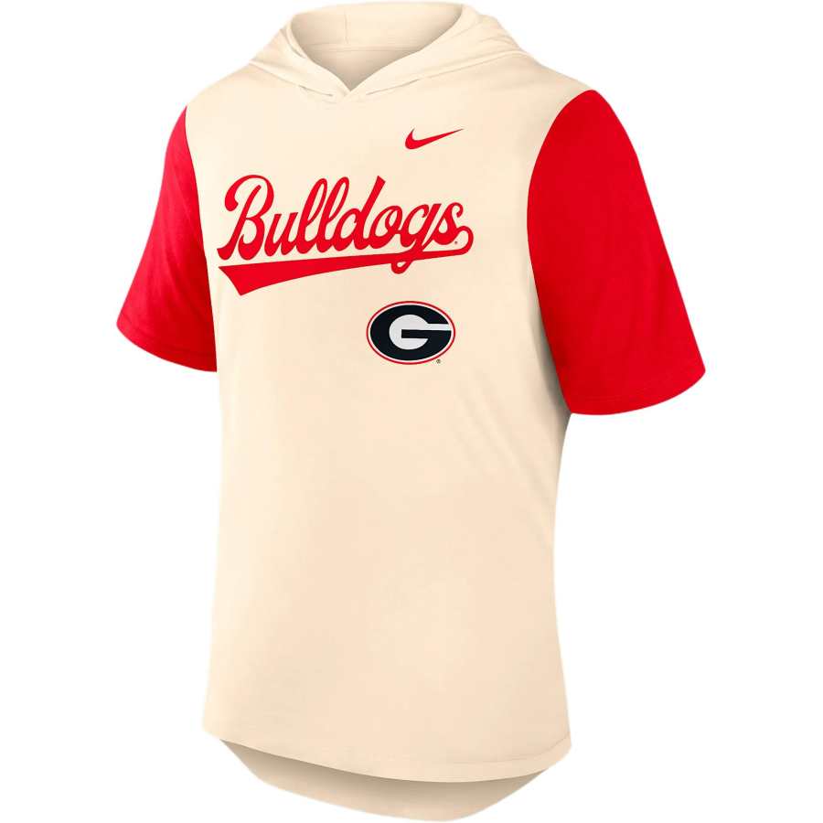 Nike Nike Georgia Bulldogs Baseball Script Men's Nike Dri FIT College Hooded T Shirt