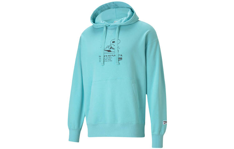 PUMA Downtown Sweatshirts Men's Angel Blue Hooded Moderate Regular