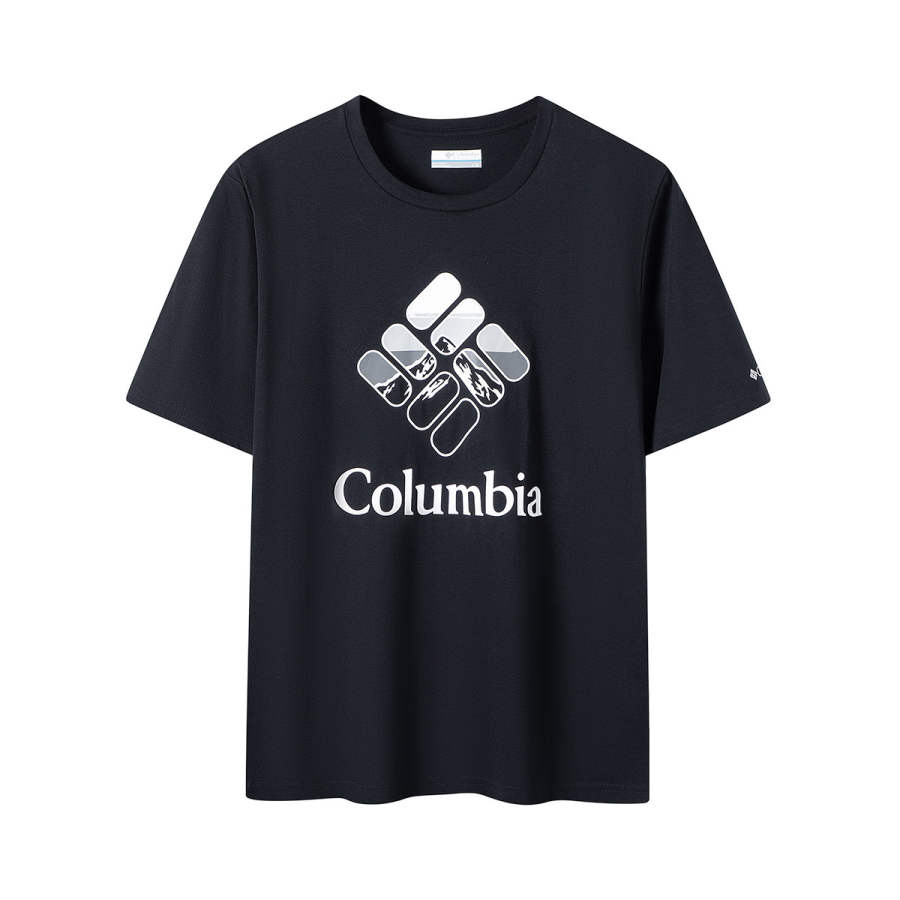 Columbia T Shirts Men's Black Crew Neck Moderate