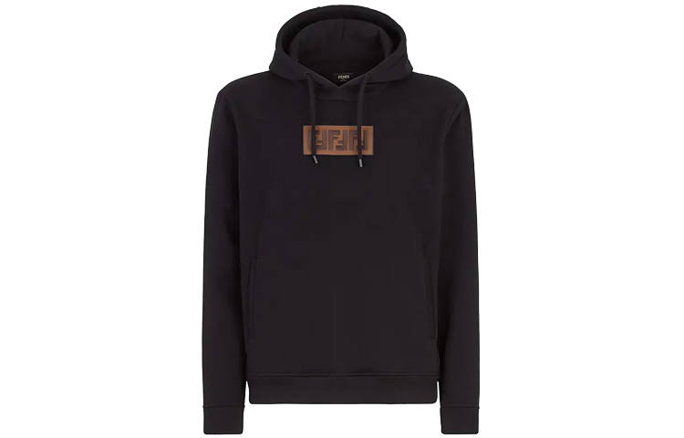 FENDI Sweatshirts Men's Black Hooded Thickened Regular