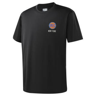 NBA New York Knicks T Shirts Men's Black Crew Neck Moderate Straight Fit