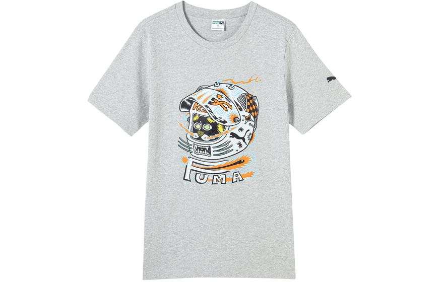 PUMA PUMA T Shirt Unisex Light Mixed Gray