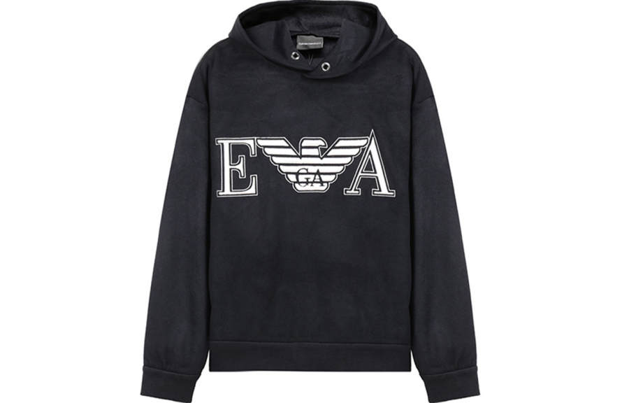 EMPORIO ARMANI Sweatshirts Men's Dark Blue Hooded Moderate Regular