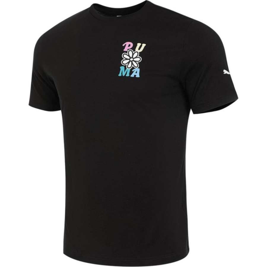 PUMA T Shirts Unisex Black Crew Neck Moderate
