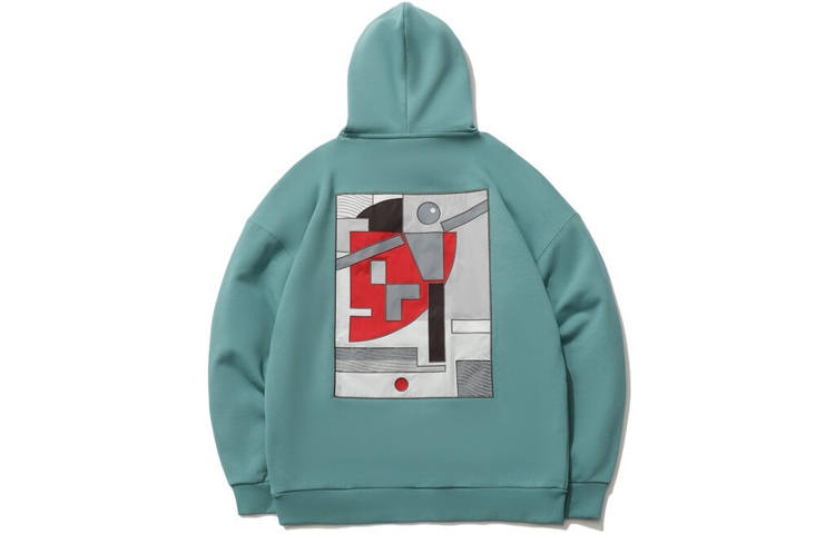 Li-Ning Li Ning Sweatshirts Men's Gray Lake Blue Hooded Moderate Regular