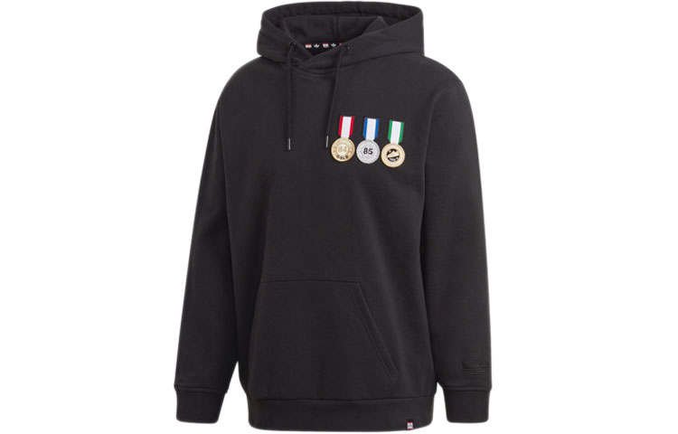 Adidas Originals RUN DMC Sweatshirts Men's Black Hooded Moderate Regular