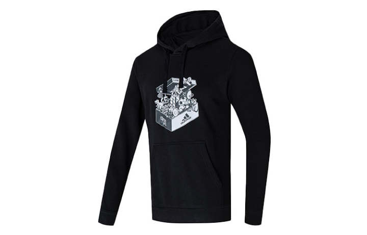 Adidas Adidas Sweatshirts Men's Black Hooded Moderate Regular