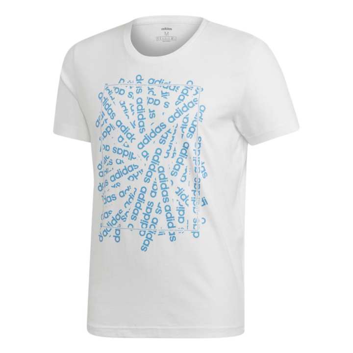 Adidas Adidas T Shirt Men's White/Aqua Blue