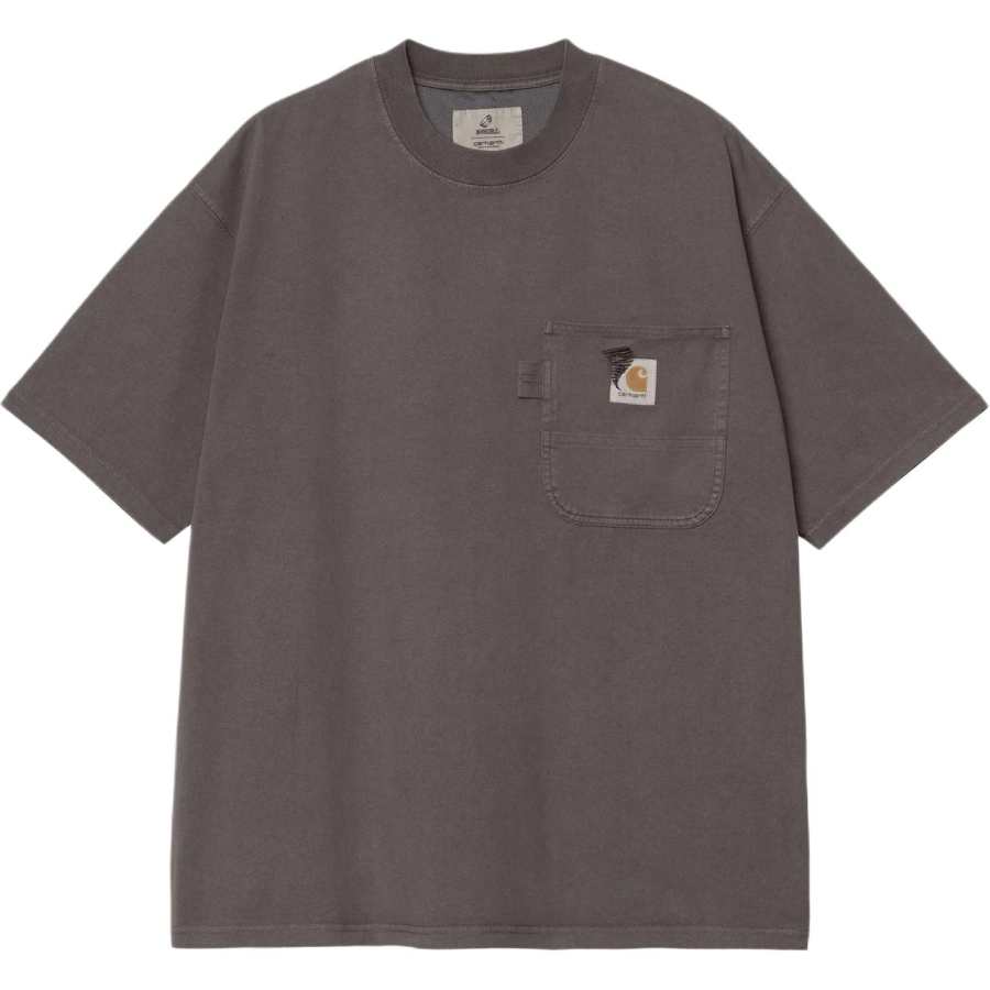 Carhartt WIP X INVINCIBLE T Shirts Unisex Dark Brown Crew Neck Moderate