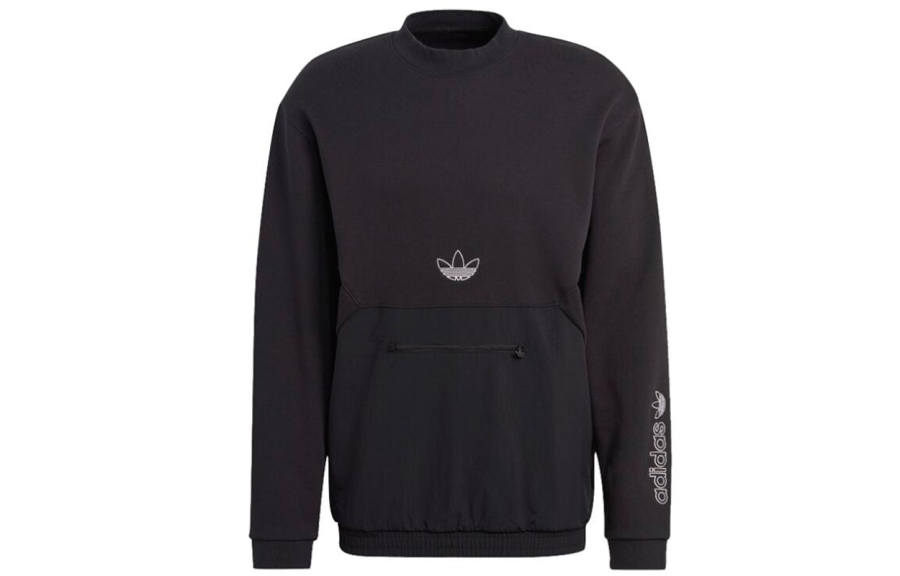Adidas Originals SPRT ARCHIVE Sweatshirts Men's Black Crew Neck Moderate Regular