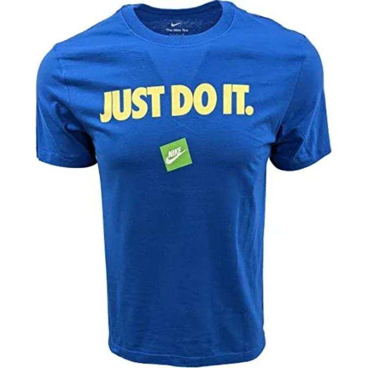 Nike Nike T Shirts Men's Royal Blue Crew Neck Moderate Straight Fit