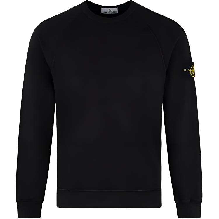 STONE ISLAND Sweatshirts Men's Black Crew Neck Moderate Regular
