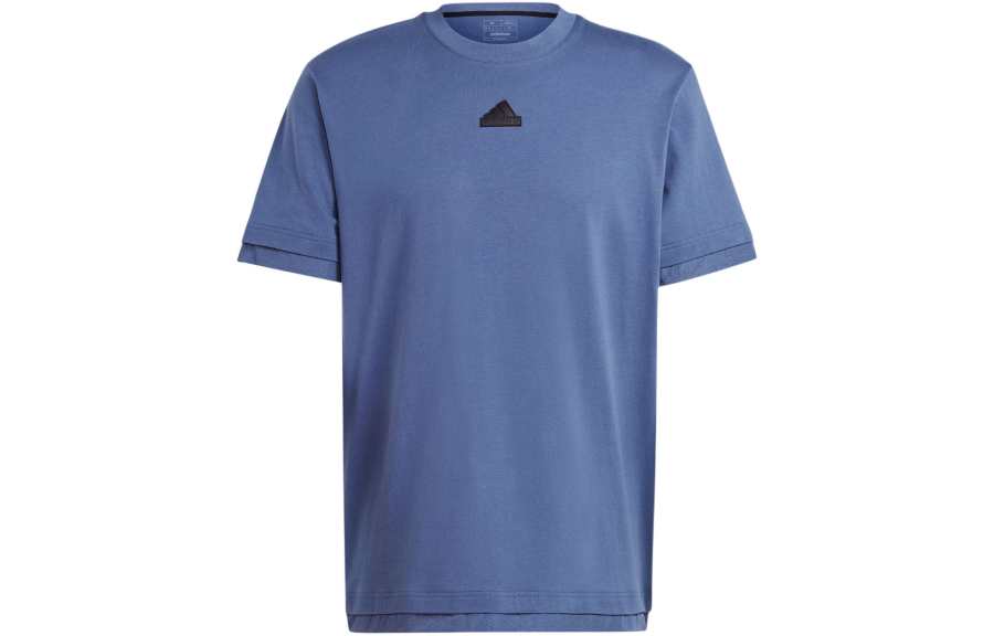 Adidas Adidas T Shirts Men's Gray Blue Crew Neck Moderate Straight Fit
