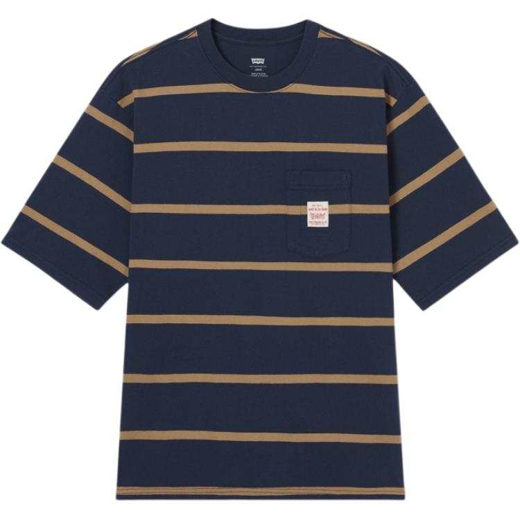 Levis Levis T Shirts Men's Navy Blue Crew Neck Moderate