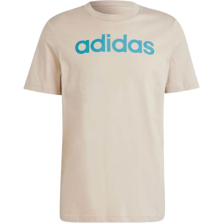 Adidas Adidas SportswearESSENTIALS SINGLE JERSEY LINEAR EMBROIDERED LOGO T Shirt Men's Ecru