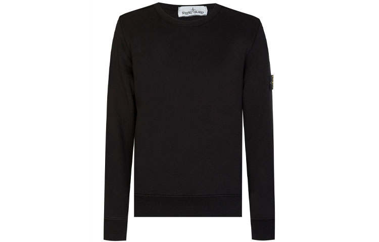 STONE ISLAND Sweatshirts Men's Black Crew Neck Moderate Regular