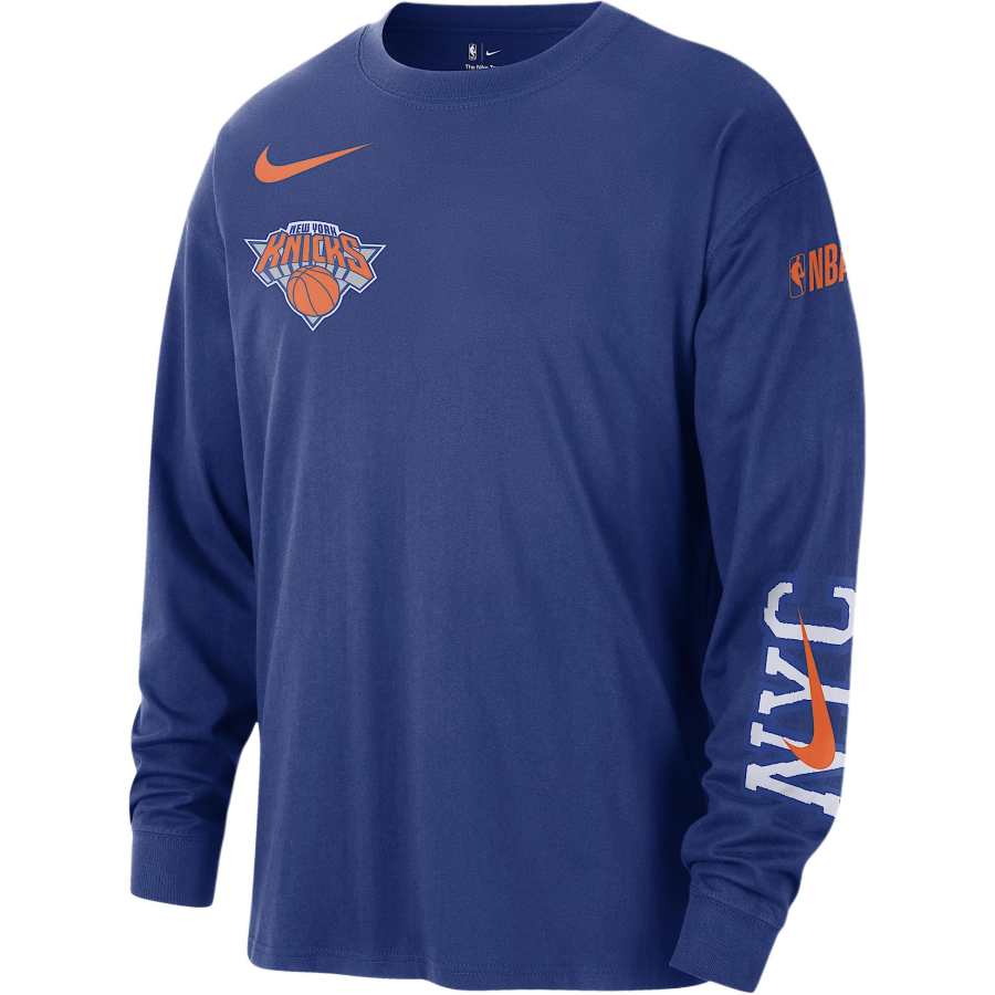 Nike Nike New York Knicks Courtside City Edition Men's Nike Nba Max90 Long Sleeve T Shirt