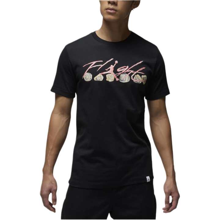 Jordan Jordan T Shirts Men's Black Crew Neck Moderate Straight Fit