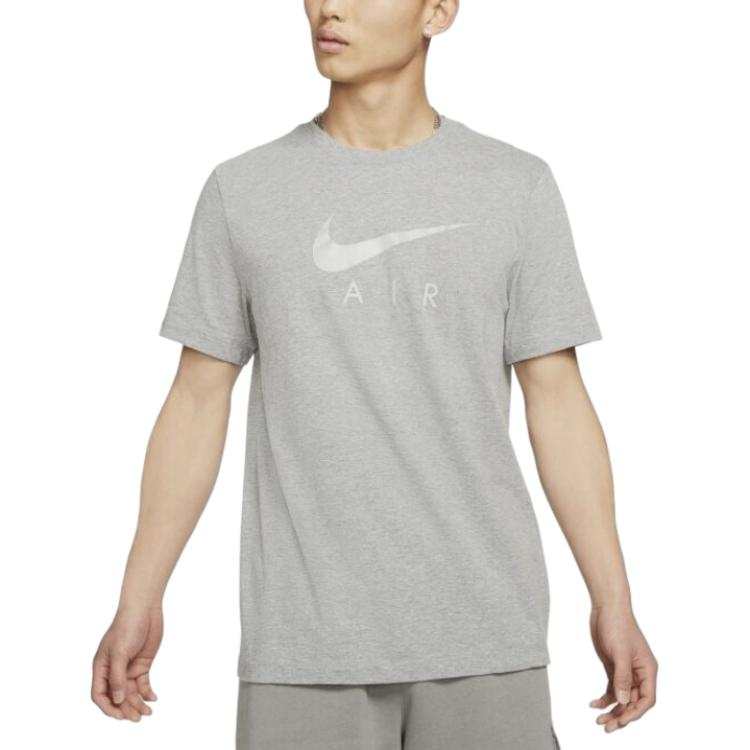 Nike Nike T Shirts Men's Gray Crew Neck Moderate Straight Fit
