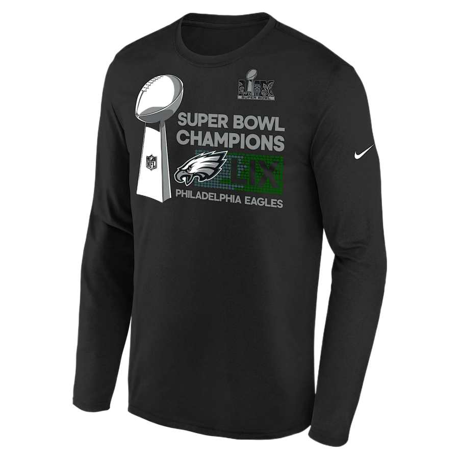 Nike Nike Philadelphia Eagles Super Bowl Lix Champions Trophy Collection Big Kids' Nike Nfl Long Sleeve T Shirt