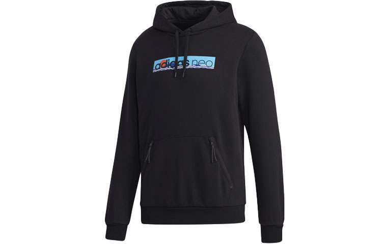 Adidas Neo Sweatshirts Men's Black Hooded Moderate Regular