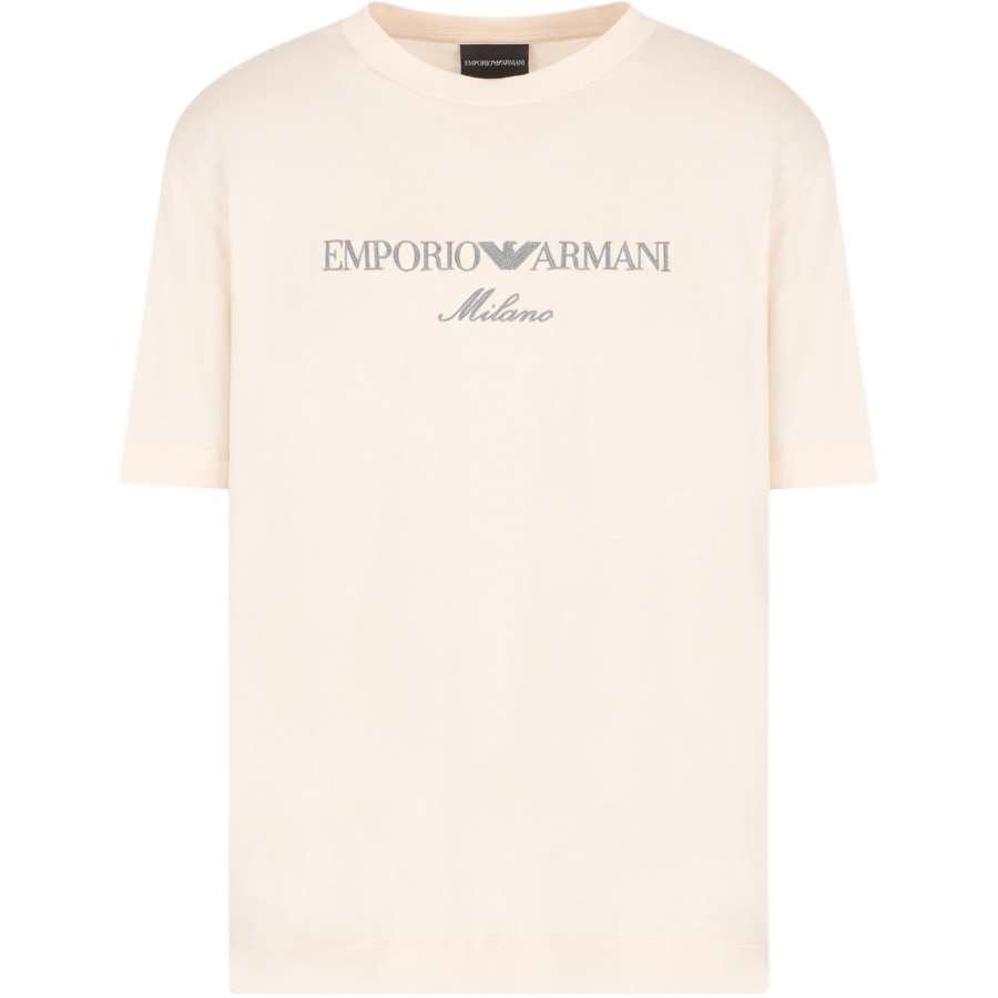 EMPORIO ARMANI Logo Embroidered Crewneck T Shirt