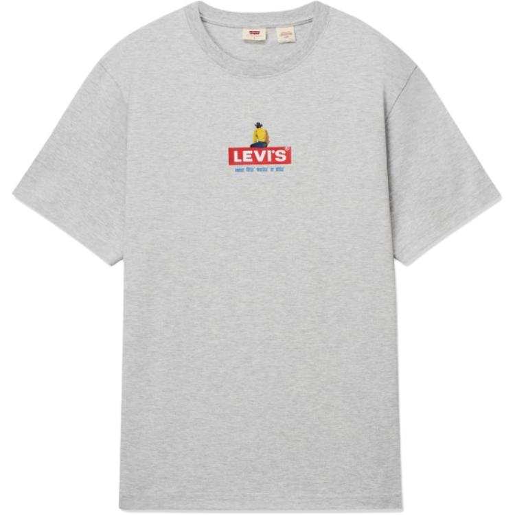Levis T Shirts Men's Gray Crew Neck Moderate Straight Fit