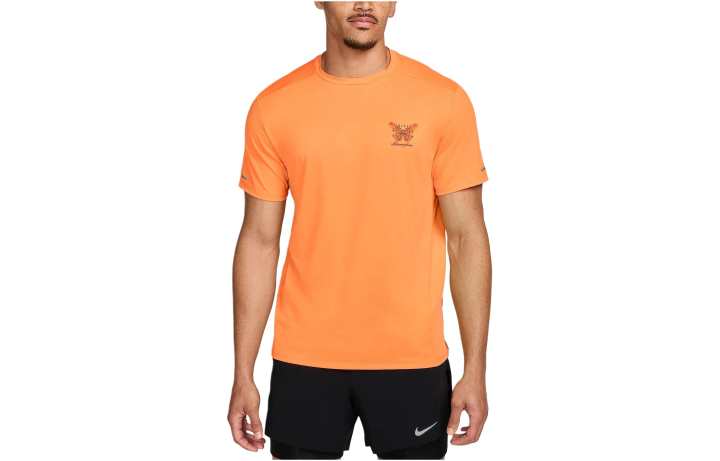Nike Nike Rise 365 Running Division Dri FIT Running Top T Shirt Men's Bright Orange