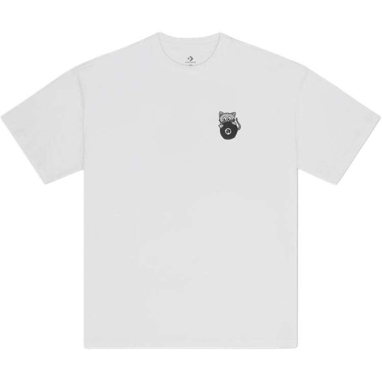 Converse Converse T Shirts Men's White Crew Neck Moderate